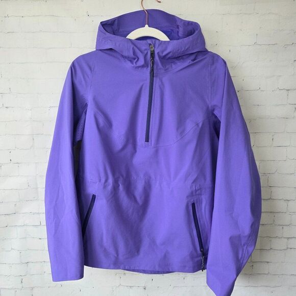 Lululemon Waterproof Hiking Half Zip Pullover Light Electric Indigo Size 4 Gorp - Picture 2 of 9